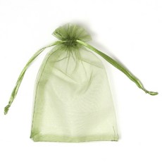 Mona Home 歐根紗多用途網紗袋 中, 軍綠色, 50個