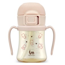 토비앤몰리 유아용 PPSU 원터치락 빨대컵, 180ml, 1개, 몰리핑크
