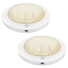 LED 圓形感應燈 15W, 白色 + 自然光, 2個