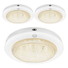 LED 방습 원형 센서등 15W, 화이트 + 주백색, 3개