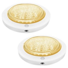 LED 圓形感應燈 15W, 白色 + 黃光, 2個