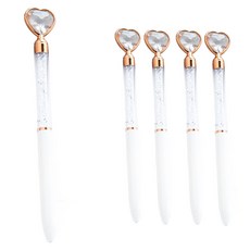 微笑流暢書寫禮物原子筆, 5個, 愛心金白