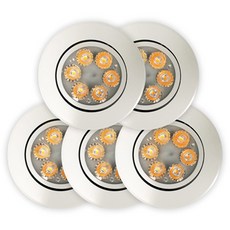 MR 筒燈 5W 嵌入式燈 85 x 30 mm, 5個, 白色 + 燈泡色