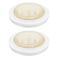 LED 방습 원형 직부등 15W, 화이트 + 주백색, 2개