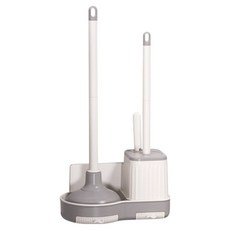 Hanbomnuri 馬桶清潔刷 馬桶疏通器, 灰色 + 白色, 1個