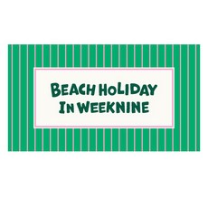 WEEK9 假日大型海灘巾, 綠色, 1個