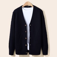 M.N.C 大尺碼 斜紋菱格開襟衫 MDCD149JS