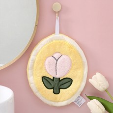 正月市集 厚實鬱金香擦手巾, 1個, 黃色