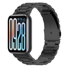 SPACE SHIELD 小米手環9 Pro相容鋼製錶帶, 黑色, 1個