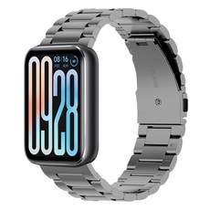 SPACE SHIELD 小米手環 9 Pro 相容鋼製錶帶, 深灰色, 1個