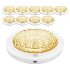 LED 방습 원형 센서등 15W, 화이트 + 전구색, 10개