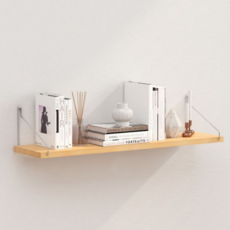 봄아리 무타공 벽걸이 선반, 우드, 1단