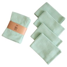 快速吸收純棉廚房抹布, 5個, 薄荷色