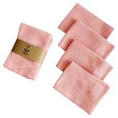 快速吸收純棉廚房抹布, 5個, 粉紅色