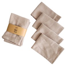 快速吸收純棉廚房抹布, 5個, 棕色