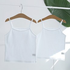 Maykids 女童用 無螢光 純棉 細肩帶背心 2件組