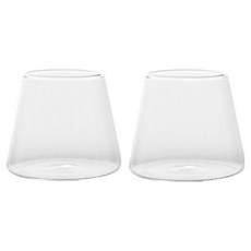 디저트 다용도 음료 유리잔 330ml 대형, 투명, 2개