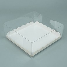 起司蛋糕 PET 盒 + 內襯組合, 透明(PET盒), 白色(內襯), 10套