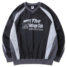 Mct 門系列V領梭織配色大尺碼寬鬆大學T