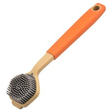 PEONIST 長柄矽膠去污清潔刷, 橘色, 1個