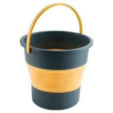 조인메이드 휴대용 폴드 버킷 접이식 세차 겸 다용도 양동이, 블루 + 옐로우, 4.6L