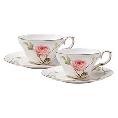 T-logic 玫瑰花園杯碟茶杯 2入 + 杯碟 2入 S套組, 1套, 混色