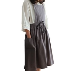 엘쏘 코튼 플리츠 원피스 앞치마, 다크그레이, 1개