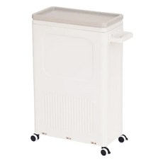 FAmILyLIFE 生活 簡約風上掀蓋附輪收納箱 40L 2.56kg, 白色, 1個