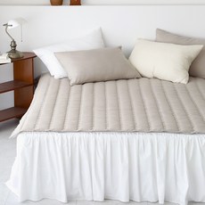 BasicTone 韓國製100%莫代爾加大鬆緊帶固定式床墊, 灰褐色