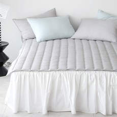 BasicTone 韓國製100%莫代爾加大鬆緊帶固定式床墊, 灰色