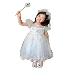 Bebemon Story 女童冰雪公主連身裙 + 髮箍 + 魔法棒組