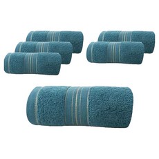 원이네 골드라인 세면 타월 100g 면사, 그린, 6개