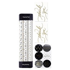 ABM 金色圖案禮品包裝紙 3件組, 1套, 混合顏色