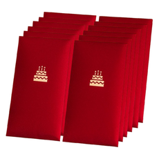 HEYJOY 感謝 生日 祝賀金 婚喪喜慶 零用錢信封, 蛋糕 紅色, 12個