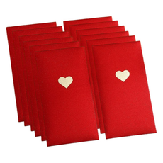 HEYJOY 感謝 生日 祝賀金 婚喪喜慶 零用錢信封, 愛心 紅色, 12個