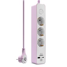 러그 C타입 USB 멀티탭 3구 KF-GS-03KUPD20-B-1.5, 1개, 3m, 퍼플핑크