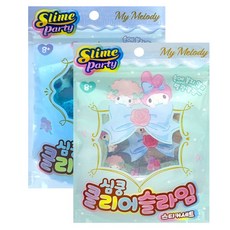 산리오 심쿵 클리어 슬라임 스티커 마이멜로디, 2개, 랜덤발송