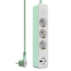 러그 고속충전 USB C타입 1포트 3500W 고용량멀티탭 3구 KF-GS-03KUPD20-B, 1개, 3m, 민트