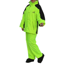 Moto cap 鈦鴻 雙側開套裝雨衣, 黃色