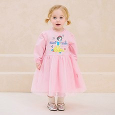 milkmile 女童迪士尼白雪公主花朵紗紗洋裝