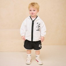 milkmile 嬰幼兒 Peanuts 史努比 歡樂唱片 化纖上下套裝