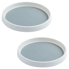 Marbella 旋轉托盤 防滑 調味罐整理架, 2個, 白色