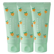 unpa Chacha 兒童胡蘿蔔無氟牙膏, 3個, 75g