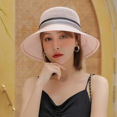 아뗄릭 빅 플라워 포인트 멋쟁이 엄마 접이식 페도라 모자 10263