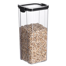 E.dot 防潮儲物保鮮密封收納罐 黑色 10.4x10.4x18cm, 1個, 1.8L