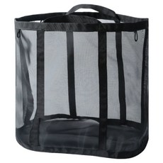 Moapik 透氣網布多用途洗衣籃 收納籃, 黑色