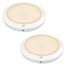 LED 방습 스마트 원형 센서등 15W, 화이트 + 전구색, 2개
