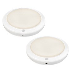 LED 防潮智慧圓形感應燈 15W, 2個, 白色 + 自然光
