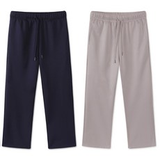 문컬렉션 편안한 데일리 스판 팬츠 세미 와이드 트레이닝 바지 2p