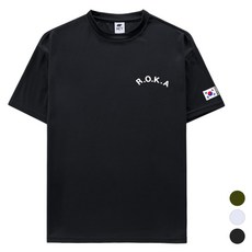 MCT 男女通用 涼感透氣 Cool Dry 機能性 韓國陸軍ROKA短袖T恤, 黑色